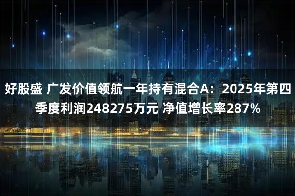好股盛 广发价值领航一年持有混合A：2025年第四季度利润248275万元 净值增长率287%
